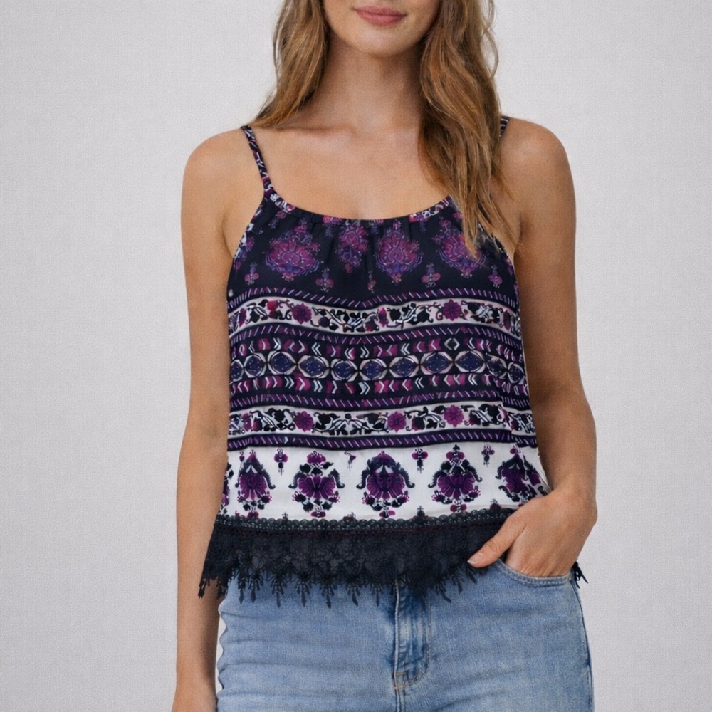 💜 PacSun {LA Hearts} High Neck Open Back Cami
